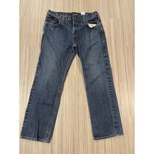 Mens Ariat FR M5 Slim Straight Size 38/34 Cotton Denim Jeans Blue Workwear